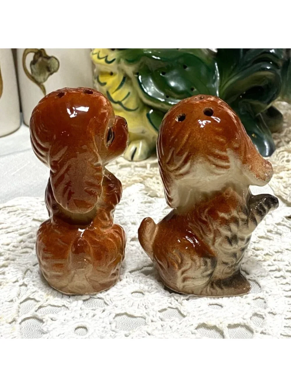 Vtg Begging Cocker Spaniel Mid-Century Salt & Pep Shakers Japan Anthropomorphic